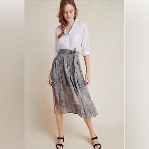 Anthropologie Maeve Snake Print Pleated Skirt - Size 10